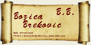 Božica Breković vizit kartica